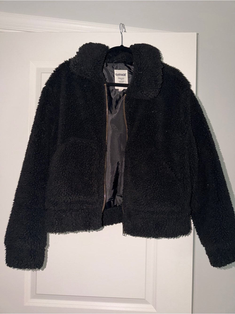 Garage Black Teddy Sherpa Zip Jacket